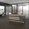 KERAN  Reception Desk 2.44M Right Panel - Acacia Wood & Carbon Grey