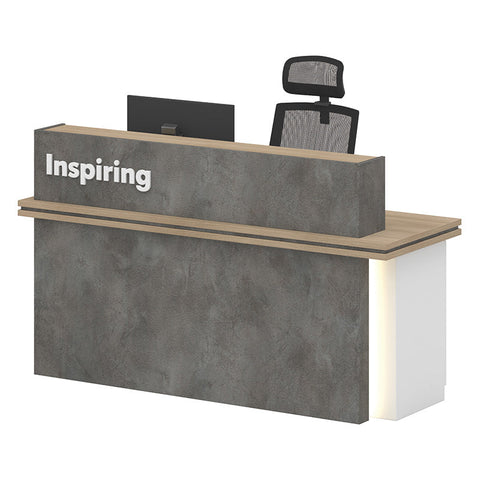 JARIN  Reception Desk 1.8M Right Panel - Carbon Grey & White Colour - innovatec.com.au