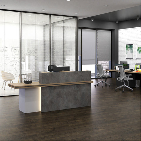 JARIN  Reception Desk 1.8M Left Panel - Carbon Grey & White Colour - innovatec.com.au