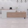 HELMER Reception Desk 2.4M Right Panel - Oak & White