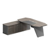 MADDOK Executive Desk with Left Return 200cm - Chocolate & Charcoal Grey