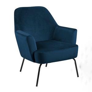 MONROE Lounge Chair - Navy Blue & Black