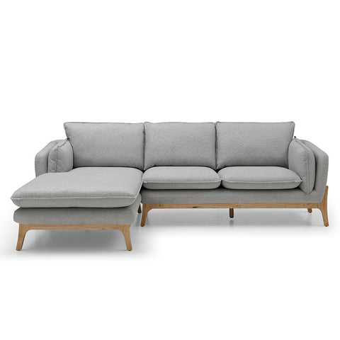 BRONTE 3 Seater Sofa with Left Chaise - Light Grey - innovatec.com.au