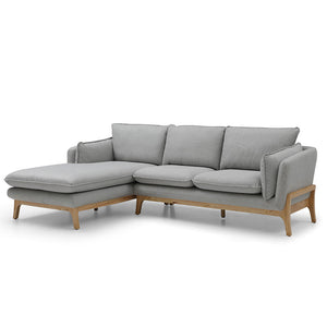BRONTE 3 Seater Sofa with Left Chaise - Light Grey
