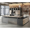 PHOENIX Executive Office Desk with Left Return 2.8M - Warm Oak & Black
