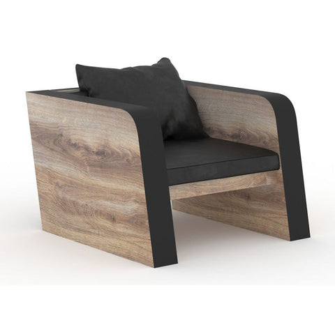 FRANCO Single Seater Sofa - Warm Oak & Black