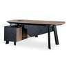 ARTO Executive Office Desk with Reversible Return 1.8m - 2m - Warm Oak & Black