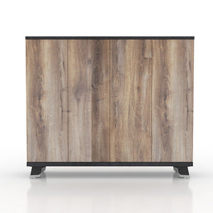HALDIS Credenza 160cm - Warm Oak & Black