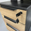 ARTO Single Workstation Desk with Left Cabinet 1.2M - Warm Oak & Black