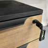 ARTO 2 People Back to back Workstation with 2 Cabinets 1.2M - Warm Oak & Black