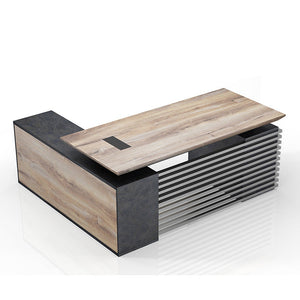 PHOENIX Executive Desk with Right Return 1.8M - Warm Oak & Black