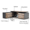 PHOENIX Executive Desk with Right Return 2.8M - Warm Oak & Black
