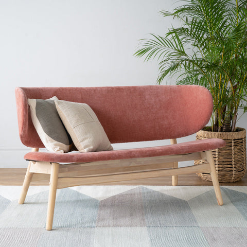 POLARA 2 Seater Lounge Chair - Oak & Salmon - innovatec.com.au