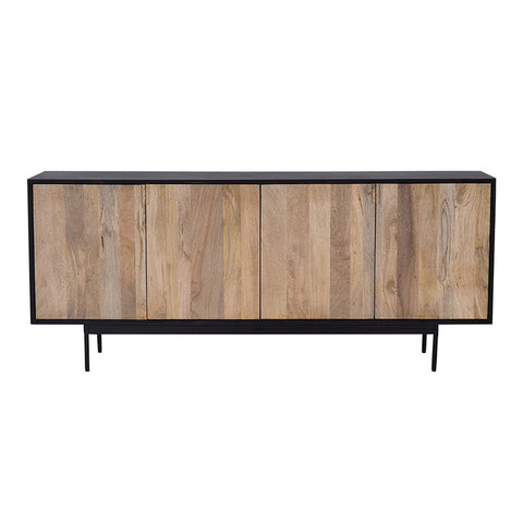 RADLEY Sideboard 180 cm Solid Mango Wood - Natural & Black - innovatec.com.au