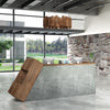 QUADE Reception Desk Right Panel 2.0M - Warm Oak & Concrete Color