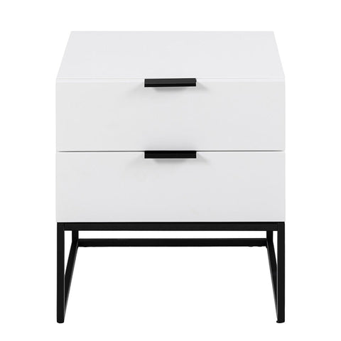 SVANA Bedside Table 40cm - White & Black - innovatec.com.au