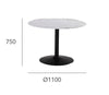 MARMOR Marble Dining Table 110cm - White & Black