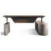 LUCA Sit & Stand Executive Desk with Electric Lift and Reversible Return 240cm - Hazelnut & Grey