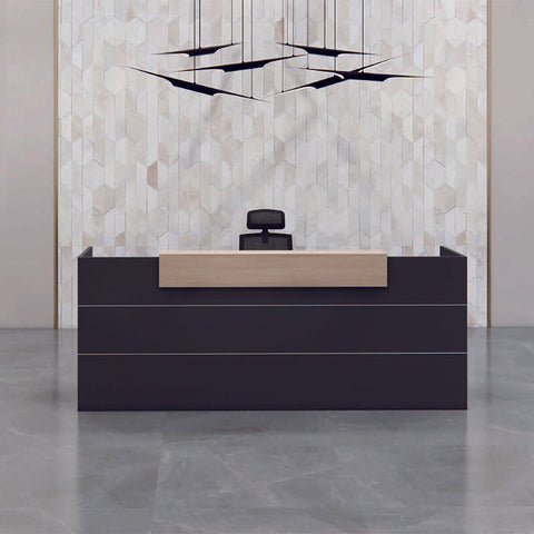 BELEN Reception Desk 1.8M - Acacia & Carbon Grey - innovatec.com.au