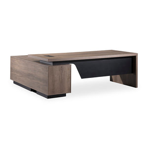 BALDER Executive Desk with Right Return 1.8M-2.0M - Warm Oak & Black