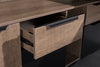 BALDER Executive Desk with Right Return 2.2-2.4M - Warm Oak & Black