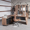 SUTTON Executive Desk with Left Return 1.8M-2.0M - Warm Oak & Black