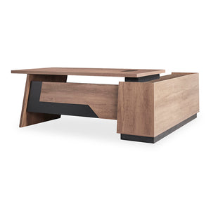 SUTTON Executive Desk with Left Return 1.8M-2.0M - Warm Oak & Black