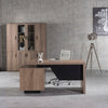 KELLEN Executive Desk with Right Return 1.6/1.8M - Warm Oak & Black