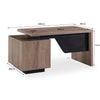 KELLEN Executive Desk with Right Return 1.6/1.8M - Warm Oak & Black