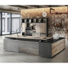 PHOENIX Sit Stand Electric Lift Executive Desk with Left Return 2.8m - Warm Oak & Black