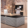 PHOENIX Sit Stand Electric Lift Executive Desk with Right Return 2.8m - Warm Oak & Black