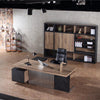DAXTON Executive Desk with Right Return 2.4M - Warm Oak & Black