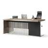 AFTAN Executive Desk with Right Panel 1.8M - Warm Oak & Black