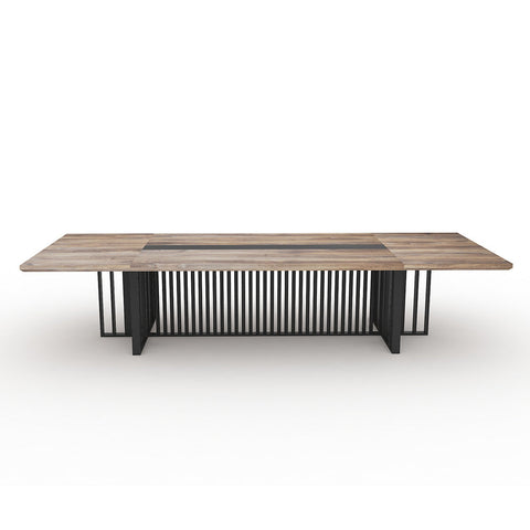 VIDAL Boardroom Table 3.0cm x 1.2m - Warm Oak & Black