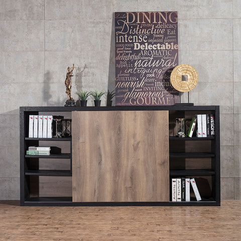 AFTAN Display Unit 240cm - Warm Oak & Black - innovatec.com.au