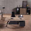EASTON Executive Desk with Left Return 2.2-2.4m - Warm Oak & Black