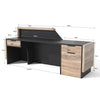 CONROY 2.4M Reception Desk Left Panel - Warm Oak & Black