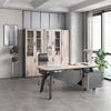 ARTO Executive Office Desk with Reversible Return 1.8m - 2m - Warm Oak & Black