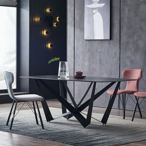 CELINE Sintered Stone Dining Table - 180cm - Black - innovatec.com.au