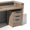 QUADE Reception Desk Left Panel 2.0M - Warm Oak & Concrete Color