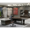 MADEIRA Executive Desk 220cm Left Return - Hazelnut & Grey