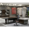 MADEIRA Executive Desk 220cm Right Return - Hazelnut & Grey