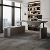 LUCA Sit & Stand Executive Desk with Electric Lift and Reversible Return 240cm - Hazelnut & Grey