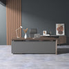 ARMANDO Executive Desk 220cm Right Return - Hazelnut & Grey