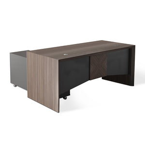 MONTE Executive Desk 180cm - Hazelnut & Grey