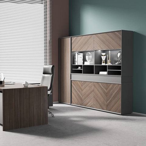 ARMANDO Display Unit 2.6M - Hazelnut & Grey - innovatec.com.au