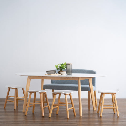 WERNER Extendable Dining Table 150cm-195cm - Natural & White - innovatec.com.au