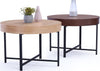 Woolcott Round Coffee Table with Storage - Oak & Black