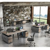 ARTO 2 Person Workstation with 1 Cabinet 2.4M - Warm Oak & Black