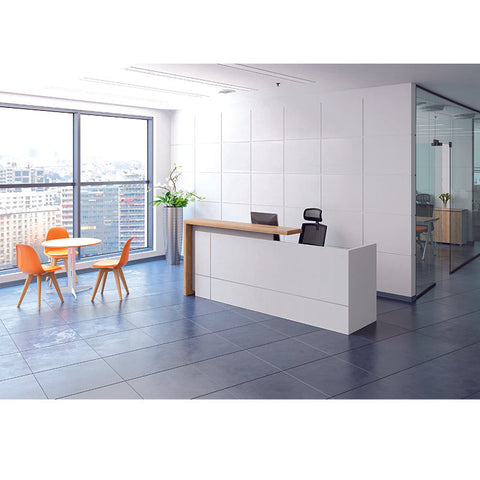 ZIVA Reception Desk 1.8M with Right Panel - White - innovatec.com.au